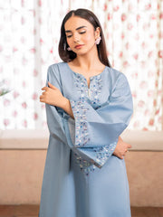 BrandsInn-2PC DHANAK EMBROIDERED SHIRT WITH DHANAK TROUSER-BI-4130