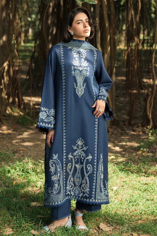 BrandsInn- 3PC LAWN EMBROIDERED SHIRT WITH CHIFFON EMBROIDERED DUPATTA AND TROUSER-BIC-408