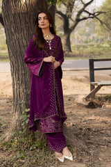BrandsInn-3PC DHANAK EMBROIDERED SHIRT WITH DHANAK EMBROIDERED SHAWL AND EMB TROUSER-BI-5068
