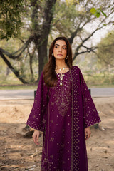 BrandsInn-3PC LAWN EMBROIDERED SHIRT WITH CHIFFON EMBROIDERED DUPATTA AND TROUSER-BI-4834