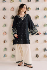 BrandsInn-2PIECE DHANAK EMBROIDERED SHIRT WITH DHANAK EMB SLEEVES-BI-15010