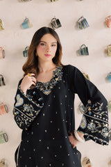 BrandsInn-2PIECE DHANAK EMBROIDERED SHIRT WITH DHANAK EMB SLEEVES-BI-15010