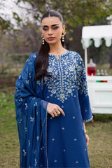 BrandsInn- 3PC LAWN EMBROIDERED SHIRT WITH CHIFFON EMBROIDERED DUPATTA AND EMB TROUSER-BI-4812