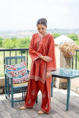 BrandsInn-2PIECE LAWN EMBROIDERED SHIRT WITH LAWN EMBROIDERED TROUSER-BI-244