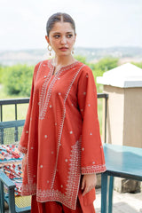 BrandsInn_2PIECE DHANAK EMBROIDERED SHIRT WITH DHANAK EMB TROUSER-BI-15020