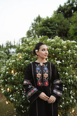 BrandsInn-2PC DHANAK EMBROIDERED SHIRT WITH DHANAK EMB TROUSER-BI-4113