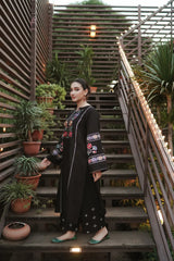 BrandsInn-2PC DHANAK EMBROIDERED SHIRT WITH DHANAK EMB TROUSER-BI-4113