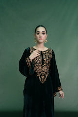 URGE - 2PC Velvet Heavy Embroidered Shirt With Velvet Heavy Embroidered Trouser -ADR-D20-BI-4093