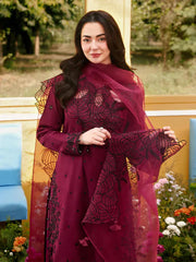 BrandsInn-3PC LAWN SEQUIN EMBROIDERED SHIRT WITH ORGANZA EMB DUPATTA AND EMB TROUSER-BI-4805