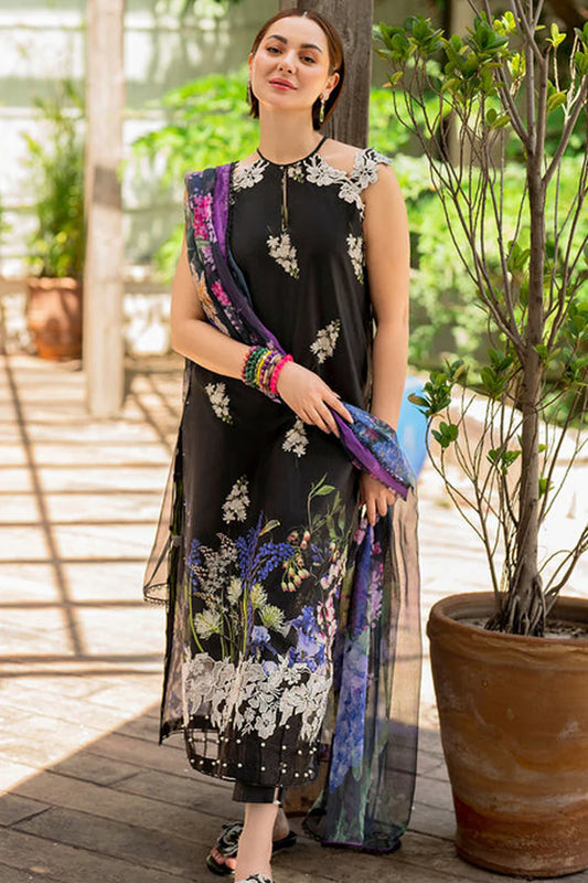BrandsInn-3PC LAWN PRINT EMBROIDERED SHIRT WITH CHIFFON PRINT DUPATTA AND PRINT TROUSER-BI-290