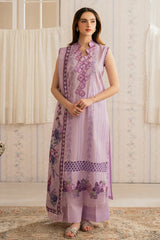 BrandsInn-3PC LAWN EMBROIDERED SHIRT WITH MONARK PRINTED DUPATTA AND TROUSER-BI-349