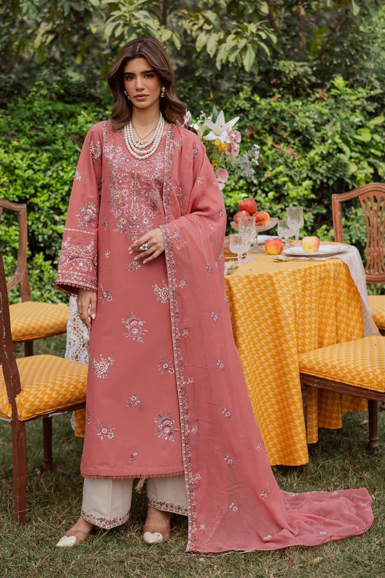 BrandsInn_3PC DHANAK EMBROIDERED SHIRT WITH CHIFFON EMB DUPATTA AND EMB TROUSER -BI-5185