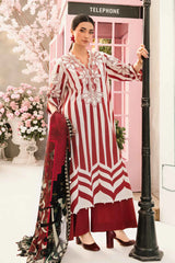 BrandsInn-3PC LAWN EMBROIDERED PRINTED SHIRT WITH CHIFFON PRINT DUPATTA AND PRINT TROUSER-BI-334