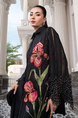BrandsInn-3PC DHANAK EMBROIDERED SHIRT WITH CHIFFON EMBROIDERED DUPATTA AND TROUSER-BI-5202