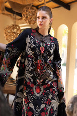 BrandsInn-3PC LAWN EMB PRINTED SHIRT WITH SILK PRINTED DUPATTA & DYED TROUSER-BI-033