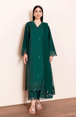 BrandsInn-3PC DHANAK EMBROIDERED SHIRT WITH SILK EMBROIDERED DUPATTA AND TROUSER-BI-5196