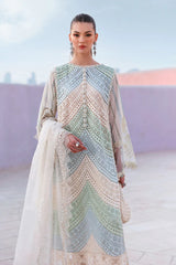 BrandsInn-3PC LAWN MULTIPLE SHADES CHIKAN EMBROIDERED SHIRT WITH SELF JACQUARD EMBROIDERED DUPATTA AND EMB TROUSER-BI-4836