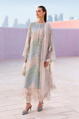 BrandsInn-3PC LAWN MULTIPLE SHADES CHIKAN EMBROIDERED SHIRT WITH SELF JACQUARD EMBROIDERED DUPATTA AND EMB TROUSER-BI-4836