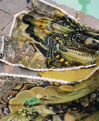 BrandsInn-3PC DHANAK EMBROIDERED SHIRT WITH COURTRAI PRINTED SHAWL & DHANAK TOUSER-BI-4240