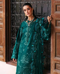 BrandsInn-3PC DHANAK EMBROIDERED SHIRT WITH DHANAK EMBROIDERED SHAWL AND TROUSER-BI-5234