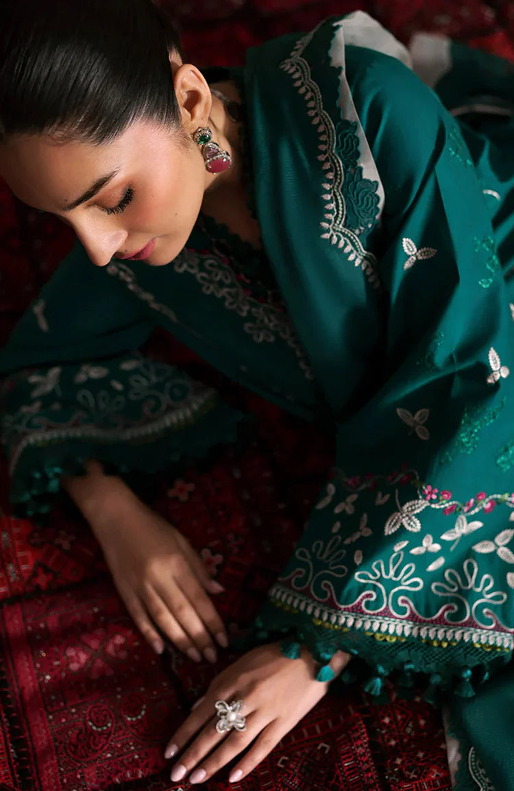 BrandsInn-3PC DHANAK EMBROIDERED SHIRT WITH COURTRAI PRINTED SHAWL & DHANAK TOUSER-BI-4251