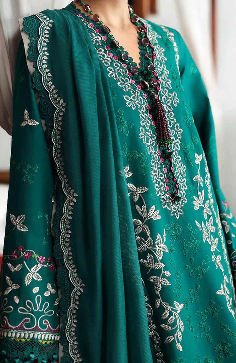 BrandsInn-3PC DHANAK EMBROIDERED SHIRT WITH COURTRAI PRINTED SHAWL & DHANAK TOUSER-BI-4251