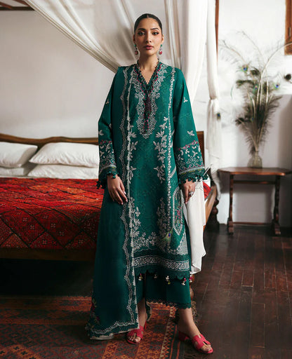 BrandsInn-3PC DHANAK EMBROIDERED SHIRT WITH COURTRAI PRINTED SHAWL & DHANAK TOUSER-BI-4251