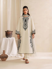 BrandsInn-3PC KHADDAR EMBROIDERED SHIRT WITH COURTRAI PRINTED SHAWL AND TROUSER-BI-4307