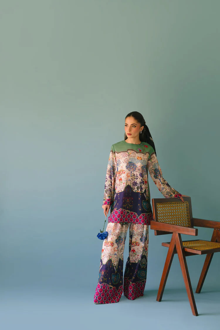 BRANDSINN-2PC SHAMOZE SILK PRINTED SHIRT & SHAMOZE SILK PRINTED TROUSER-BI-2005