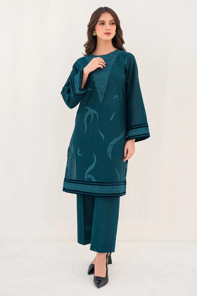 BrandsInn- 2PC -DHANAK HEAVY EMBROIDERED WITH HEAVY EMBROIDERED SLEEVES-BI-4190