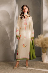 BrandsInn-3PC DHANAK EMBROIDERED SHIRT WITH BAMBER CHIFFON DUPATTA AND TROUSER-BI-4289