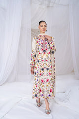 BrandsInn-3PC DHANAK EMBROIDERED SHIRT WITH BAMBER CHIFFON EMBROIDERED DUPATTA & TROUSER-BI-4299