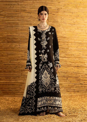 BrandsInn-3PC DHANAK EMBROIDERED SHIRT WITH DHANAK EMBROIDERED SHAWL AND TROUSER-BI-5279