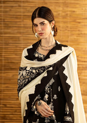 BrandsInn-3PC DHANAK EMBROIDERED SHIRT WITH DHANAK EMBROIDERED SHAWL AND TROUSER-BI-5279