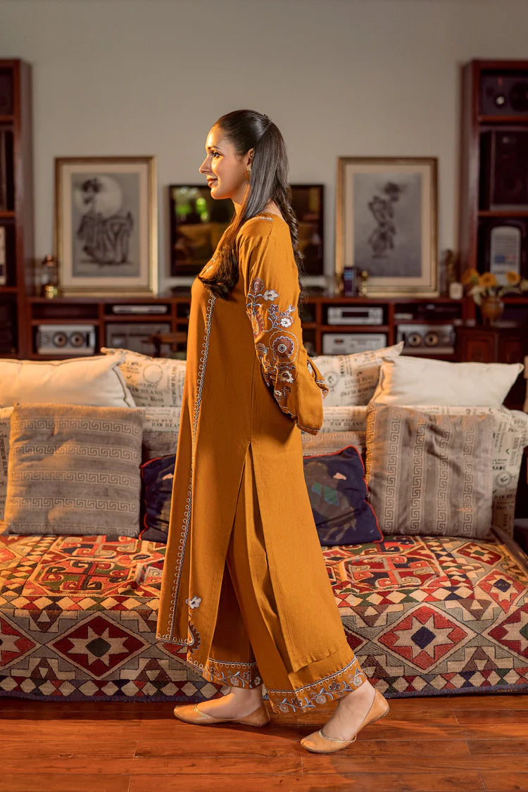 BrandsInn-2PC DHANAK EMBROIDERED SHIRT AND EMBROIDRED SLEEVES-BI-134