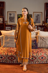 BrandsInn-2PC DHANAK EMBROIDERED SHIRT AND EMBROIDRED SLEEVES-BI-134