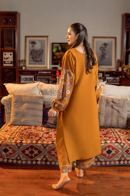 BrandsInn-2PC DHANAK EMBROIDERED SHIRT AND EMBROIDRED SLEEVES-BI-134