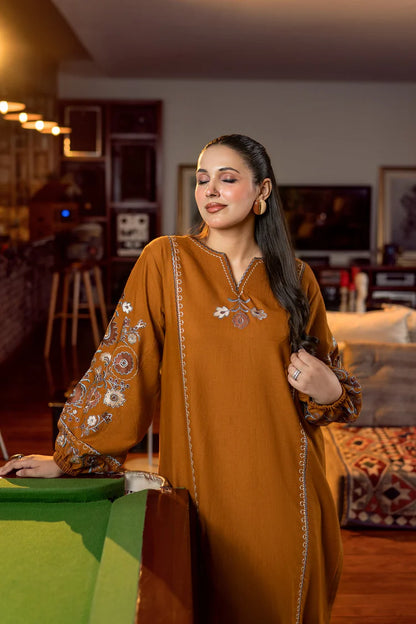BrandsInn-2PC DHANAK EMBROIDERED SHIRT AND EMBROIDRED SLEEVES-BI-134
