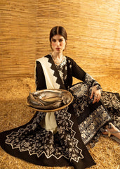 BrandsInn-3PC DHANAK EMBROIDERED SHIRT WITH DHANAK EMBROIDERED SHAWL AND TROUSER-BI-5279