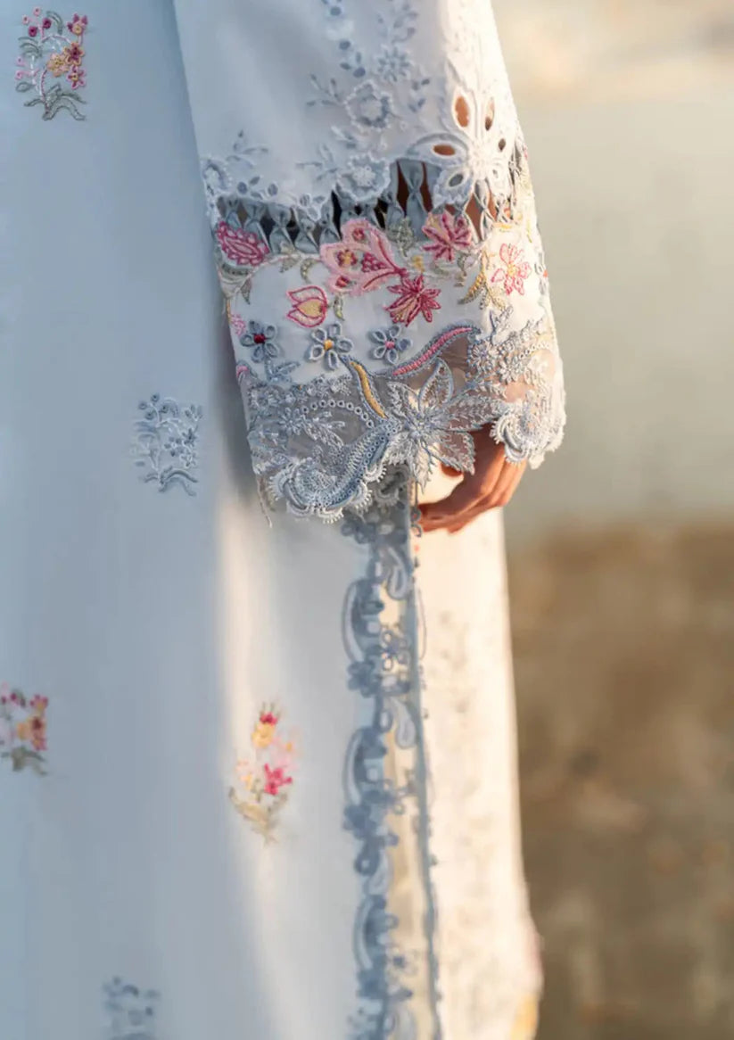 BrandsInn - 3PC LAWN EMBROIDERED SHIRT WITH MONARK PRINTED DUPATTA AND TROUSER-BI-428