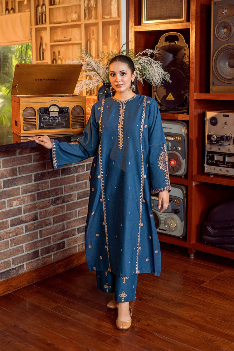 BrandsInn-2PC DHANAK EMBROIDERED SHIRT AND EMBROIDRED SLEEVES-BI-133