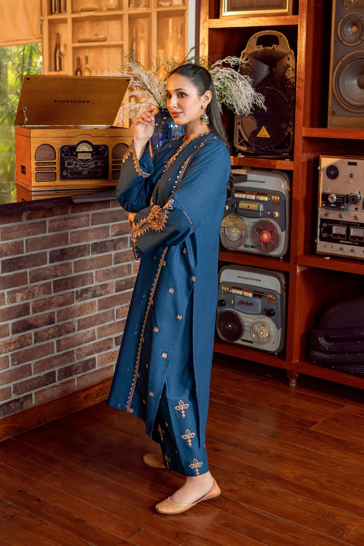 BrandsInn-2PC DHANAK EMBROIDERED SHIRT AND EMBROIDRED SLEEVES-BI-133