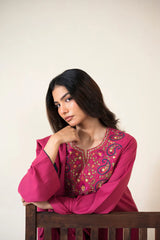 BrandsInn-3PC DHANAK EMBROIDERED SHIRT WITH DHANAK EMBROIDERED SHAWL AND TROUSER-BI-4420