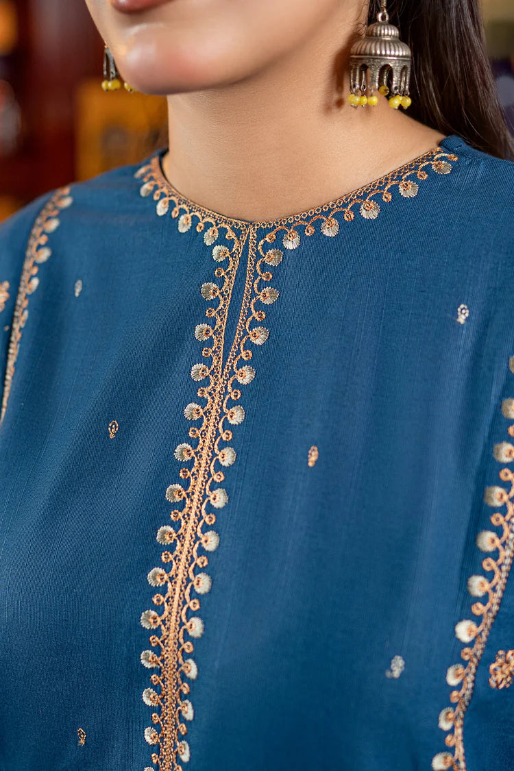 BrandsInn-2PC DHANAK EMBROIDERED SHIRT AND EMBROIDRED SLEEVES-BI-133