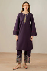 BrandsInn-2PC DHANAK EMBROIDERED SHIRT & EMBROIDERED TROUSER-BI-4149