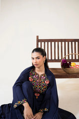 BrandsInn-3PC DHANAK EMBROIDERED SHIRT WITH DHANAK EMBROIDERED SHAWL AND TROUSER-BI-5048
