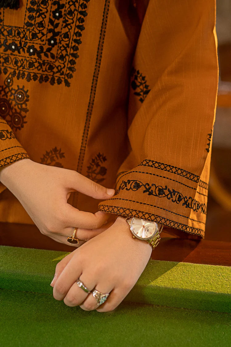 BrandsInn-2PC DHANAK EMBROIDERED SHIRT AND EMBROIDRED TROUSER-BI-135