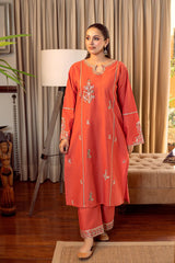 BrandsInn-2PC DHANAK EMBROIDERED SHIRT AND EMBROIDRED SLEEVES-BI-130