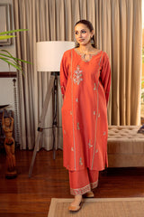 BrandsInn-2PC DHANAK EMBROIDERED SHIRT AND EMBROIDRED SLEEVES-BI-130