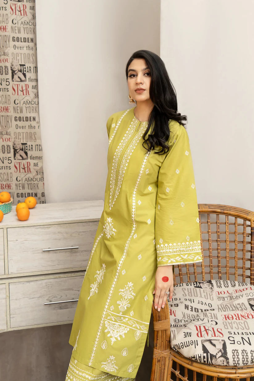 BrandsInn-3PC DHANAK EMBROIDERED SHIRT WITH COUTURE WOOL PRINT SHAWL AND EMB TROUSER-BI-4134